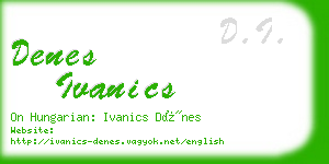 denes ivanics business card